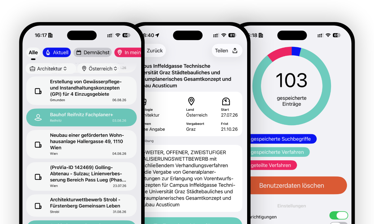 wettbewerbe.eu App Vorschau